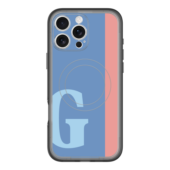 スリムプロテクションプレミアムケース with MagSafe［ オリジナル - initial color line - G blue ］