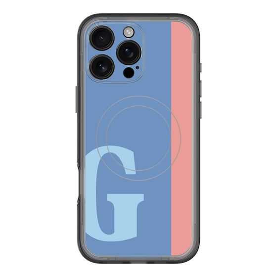 スリムプロテクションプレミアムケース with MagSafe［ オリジナル - initial color line - G blue ］