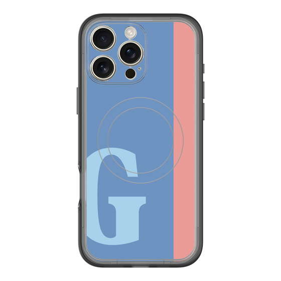 スリムプロテクションプレミアムケース with MagSafe［ オリジナル - initial color line - G blue ］