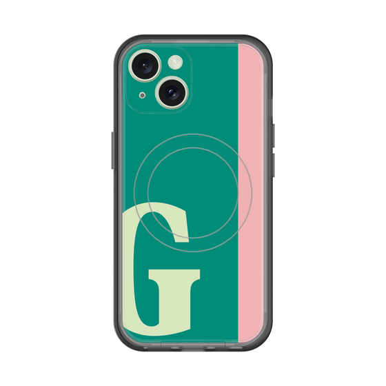 スリムプロテクションプレミアムケース with MagSafe［ オリジナル - initial color line - G green ］