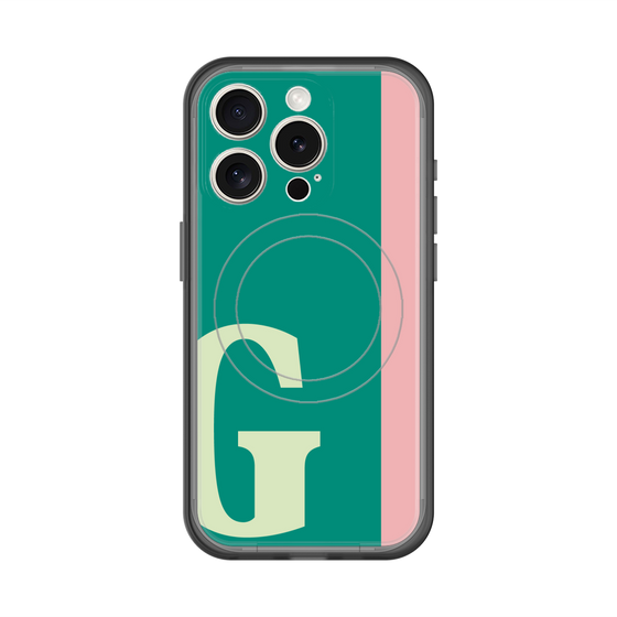 スリムプロテクションプレミアムケース with MagSafe［ オリジナル - initial color line - G green ］