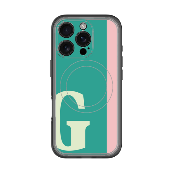 スリムプロテクションプレミアムケース with MagSafe［ オリジナル - initial color line - G green ］
