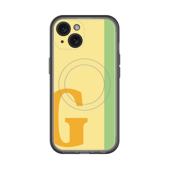 スリムプロテクションプレミアムケース with MagSafe［ オリジナル - initial color line - G yellow ］