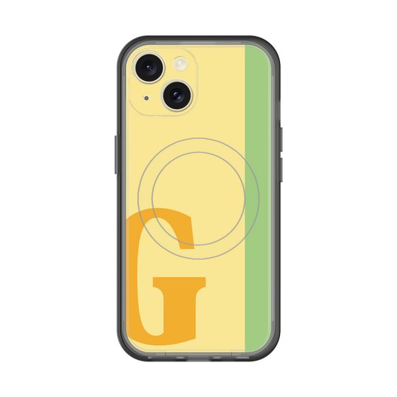 スリムプロテクションプレミアムケース with MagSafe［ オリジナル - initial color line - G yellow ］