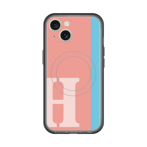 スリムプロテクションプレミアムケース with MagSafe［ オリジナル - initial color line - H pink ］