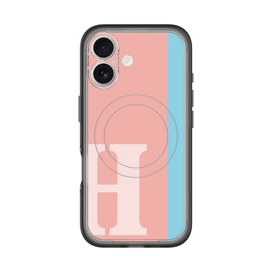 スリムプロテクションプレミアムケース with MagSafe［ オリジナル - initial color line - H pink ］
