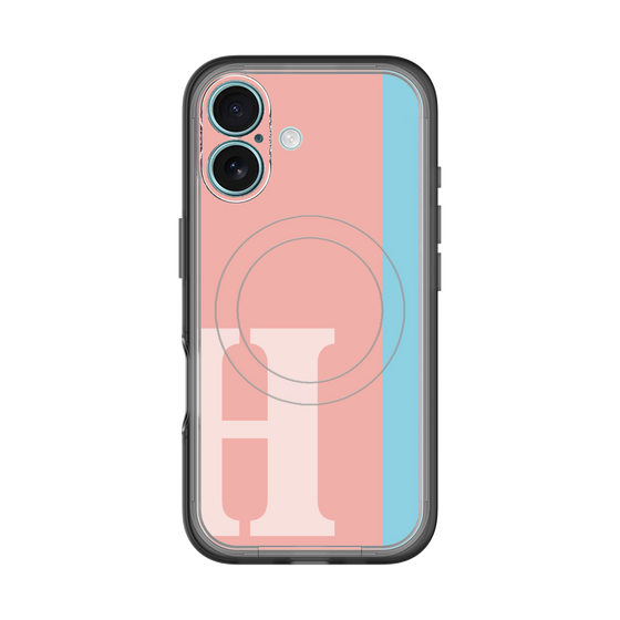 スリムプロテクションプレミアムケース with MagSafe［ オリジナル - initial color line - H pink ］