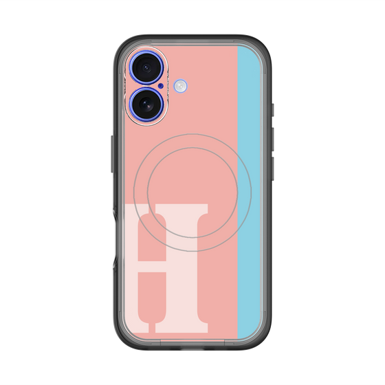 スリムプロテクションプレミアムケース with MagSafe［ オリジナル - initial color line - H pink ］