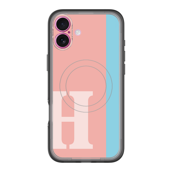 スリムプロテクションプレミアムケース with MagSafe［ オリジナル - initial color line - H pink ］
