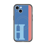 スリムプロテクションプレミアムケース with MagSafe［ オリジナル - initial color line - H blue ］