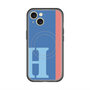 スリムプロテクションプレミアムケース with MagSafe［ オリジナル - initial color line - H blue ］