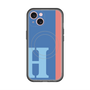 スリムプロテクションプレミアムケース with MagSafe［ オリジナル - initial color line - H blue ］