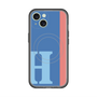 スリムプロテクションプレミアムケース with MagSafe［ オリジナル - initial color line - H blue ］
