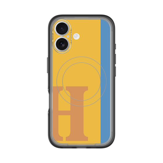 スリムプロテクションプレミアムケース with MagSafe［ オリジナル - initial color line - H orange ］