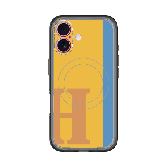 スリムプロテクションプレミアムケース with MagSafe［ オリジナル - initial color line - H orange ］