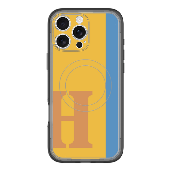 スリムプロテクションプレミアムケース with MagSafe［ オリジナル - initial color line - H orange ］
