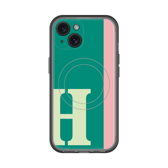 スリムプロテクションプレミアムケース with MagSafe［ オリジナル - initial color line - H green ］