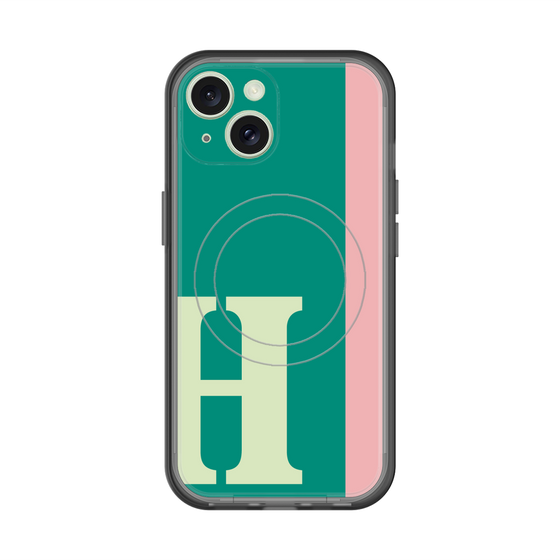 スリムプロテクションプレミアムケース with MagSafe［ オリジナル - initial color line - H green ］
