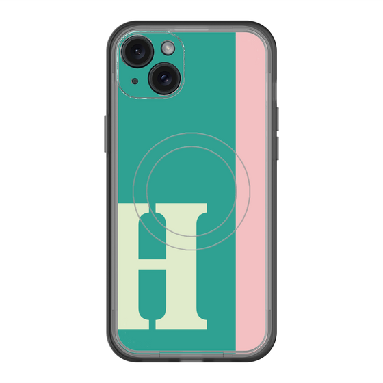 スリムプロテクションプレミアムケース with MagSafe［ オリジナル - initial color line - H green ］