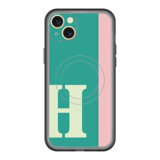 スリムプロテクションプレミアムケース with MagSafe［ オリジナル - initial color line - H green ］