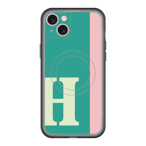 スリムプロテクションプレミアムケース with MagSafe［ オリジナル - initial color line - H green ］