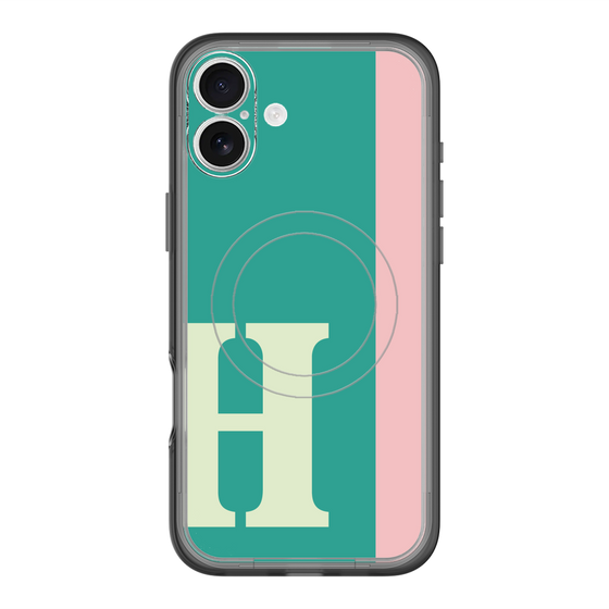 スリムプロテクションプレミアムケース with MagSafe［ オリジナル - initial color line - H green ］