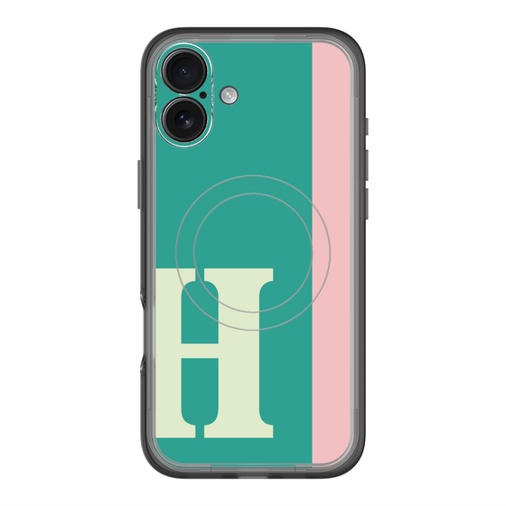 スリムプロテクションプレミアムケース with MagSafe［ オリジナル - initial color line - H green ］