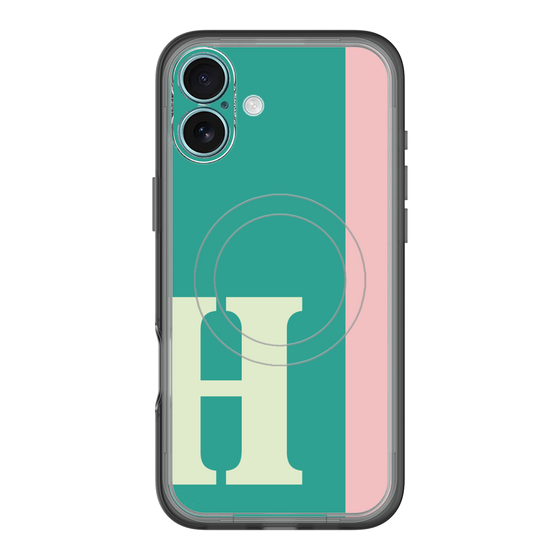 スリムプロテクションプレミアムケース with MagSafe［ オリジナル - initial color line - H green ］