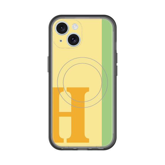 スリムプロテクションプレミアムケース with MagSafe［ オリジナル - initial color line - H yellow ］