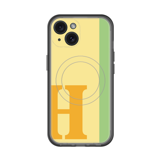 スリムプロテクションプレミアムケース with MagSafe［ オリジナル - initial color line - H yellow ］