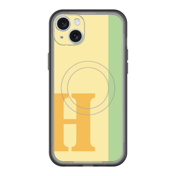 スリムプロテクションプレミアムケース with MagSafe［ オリジナル - initial color line - H yellow ］