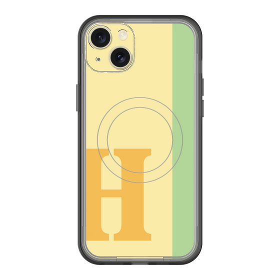 スリムプロテクションプレミアムケース with MagSafe［ オリジナル - initial color line - H yellow ］