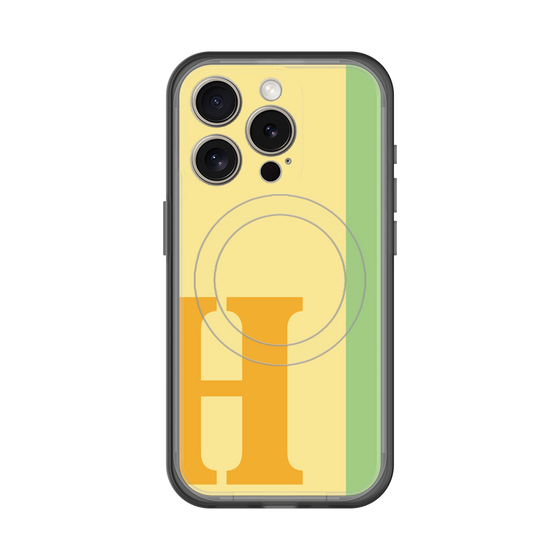 スリムプロテクションプレミアムケース with MagSafe［ オリジナル - initial color line - H yellow ］