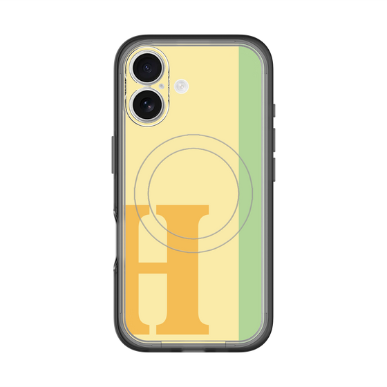 スリムプロテクションプレミアムケース with MagSafe［ オリジナル - initial color line - H yellow ］