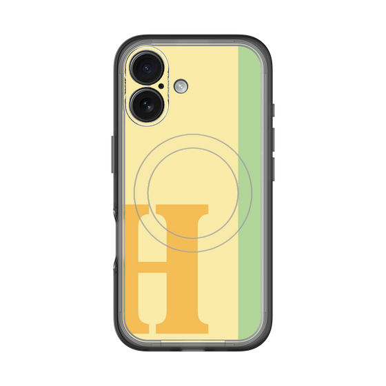スリムプロテクションプレミアムケース with MagSafe［ オリジナル - initial color line - H yellow ］