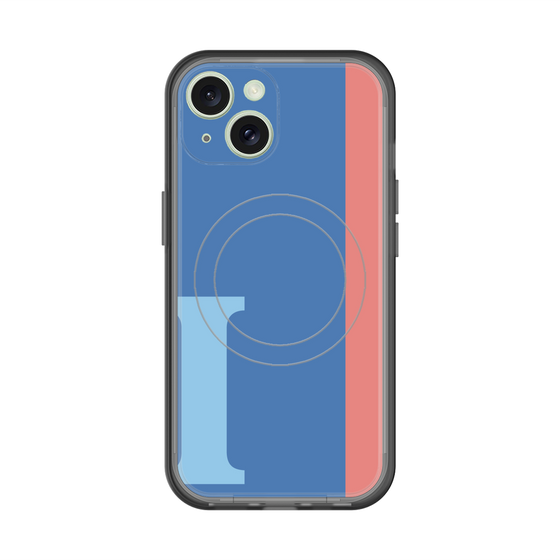 スリムプロテクションプレミアムケース with MagSafe［ オリジナル - initial color line - I blue ］