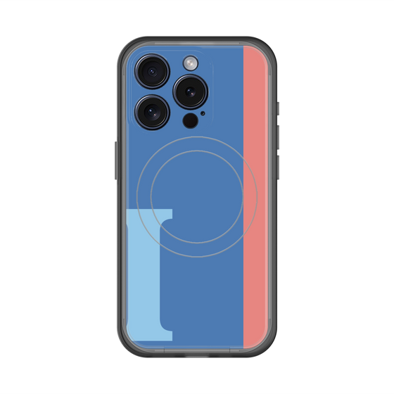 スリムプロテクションプレミアムケース with MagSafe［ オリジナル - initial color line - I blue ］