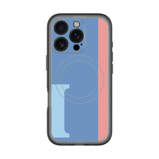 スリムプロテクションプレミアムケース with MagSafe［ オリジナル - initial color line - I blue ］