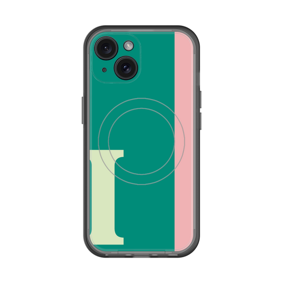 スリムプロテクションプレミアムケース with MagSafe［ オリジナル - initial color line - I green ］