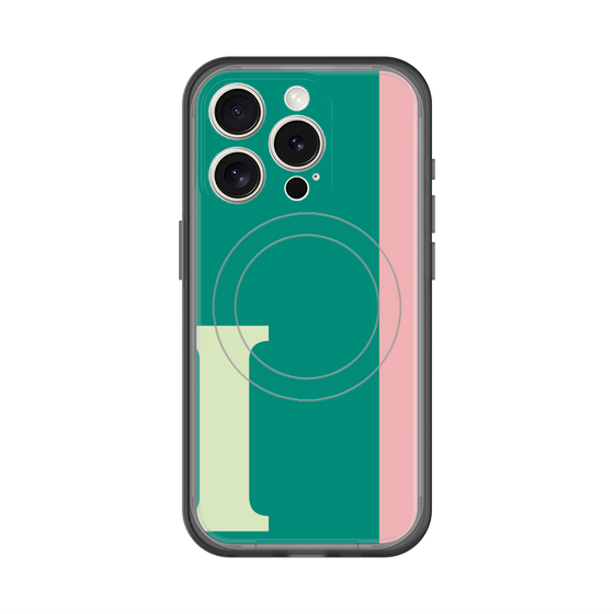 スリムプロテクションプレミアムケース with MagSafe［ オリジナル - initial color line - I green ］