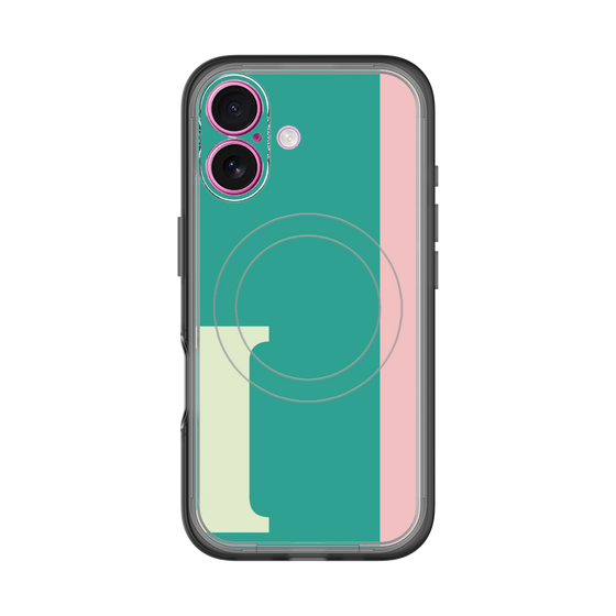 スリムプロテクションプレミアムケース with MagSafe［ オリジナル - initial color line - I green ］