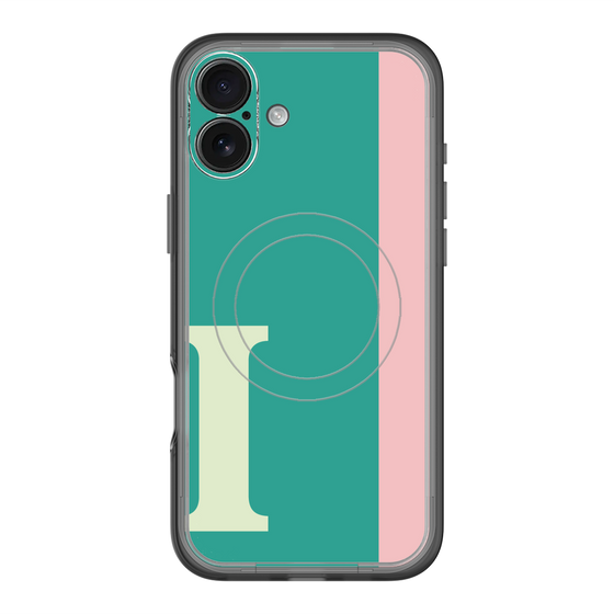 スリムプロテクションプレミアムケース with MagSafe［ オリジナル - initial color line - I green ］