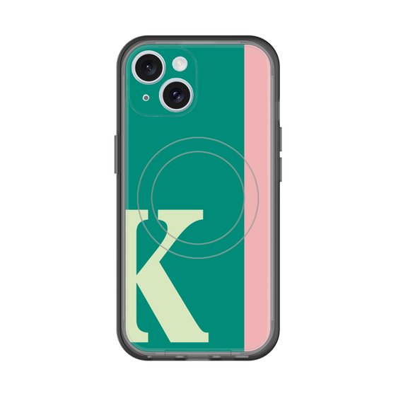 スリムプロテクションプレミアムケース with MagSafe［ オリジナル - initial color line - K green ］