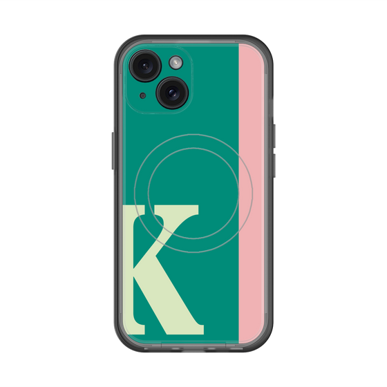 スリムプロテクションプレミアムケース with MagSafe［ オリジナル - initial color line - K green ］