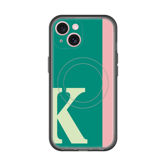 スリムプロテクションプレミアムケース with MagSafe［ オリジナル - initial color line - K green ］