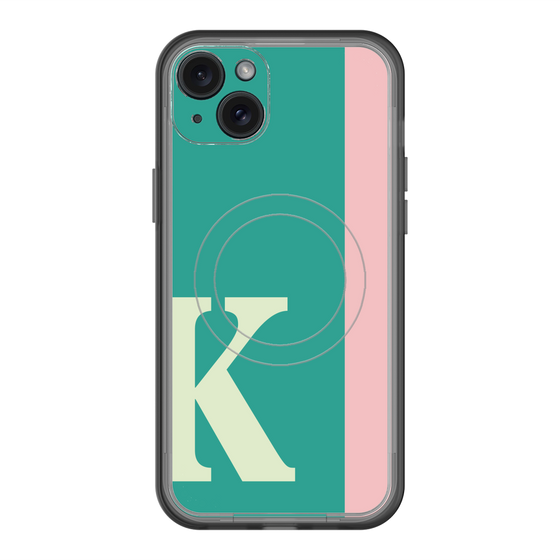 スリムプロテクションプレミアムケース with MagSafe［ オリジナル - initial color line - K green ］