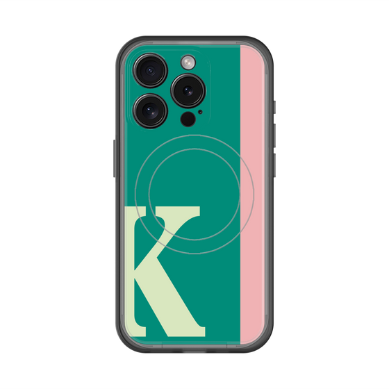 スリムプロテクションプレミアムケース with MagSafe［ オリジナル - initial color line - K green ］