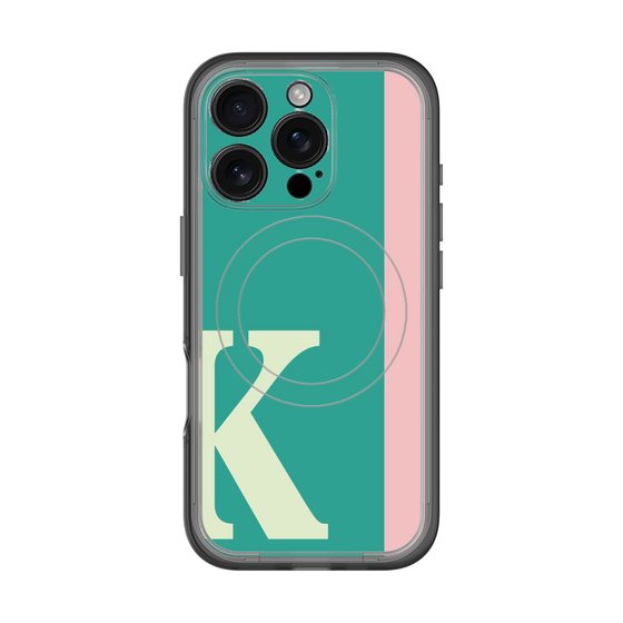 スリムプロテクションプレミアムケース with MagSafe［ オリジナル - initial color line - K green ］