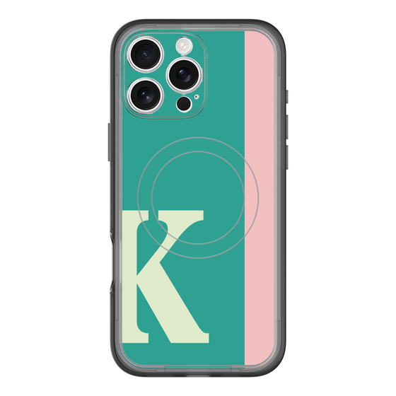 スリムプロテクションプレミアムケース with MagSafe［ オリジナル - initial color line - K green ］