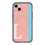 スリムプロテクションプレミアムケース with MagSafe［ オリジナル - initial color line - L pink ］